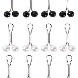 Wonderful Hijab Pins Clips for Women, Cute Scarf Clip Hijab Pins Pearl Brooch Pins, Headscarf Shawl Scarf Muslim Hijab Scarf Clips Buttons Wedding Decorative Boutonniere (black,white,gold)-image-59