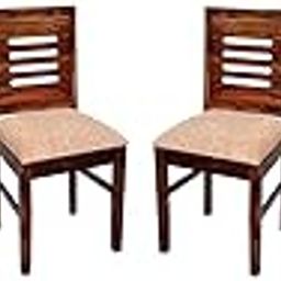 Credenza Sheesham Wood Dining Chairs Set of 6 with Cushioned Seat - Stylish and Durable for Dining Room or Kitchen, Preassembled, Honey Finish-image-53