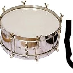 Side Drum Silver 14 inches Steel With Free Sticks and Belt-image-10