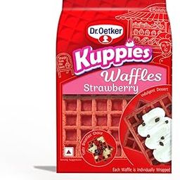 Dr. Oetker Kuppies Waffles Strawberry Pack of 1 | Each Pack contains 4 Waffles | Ready-To-Eat Soft Waffle | Dessert, Snack or Breakfast option | Net wt. 180g-image-86