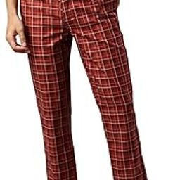 Men’s Red Lounge Pants with Black & White Checks-image-42