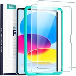 ESR 2 Pack Screen Guard for iPad 11th/10th Generation A16 (11/10.9 Inch, 2025/2022), 9H Tempered Glass Screen Protector with Alignment Frame, Anti-Scratch, Bubble Free, HD Clarity Film-11