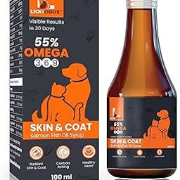 Skin & Coat Syrup for Dogs & Cats 100 ml | 55% Salmon Fish Oil, Omega 3 6 9 | Shinier Coat, Itch & Allergy Control | Improves Skin & Hair Health | Nutritional Supplement/Tonic for Pets-image-26