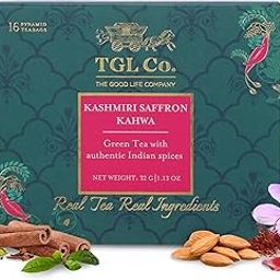 TGL Co. Kashmiri Saffron Kahwa Green Tea (16 Tea Bags) | Saffron-Infused Aromatic Blend | Boosts Immunity & Energy | Supports Digestion | Relieves Stress | Rich & Exotic Flavor-12