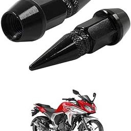 LOVMOTO Universal Spiked Valve Caps,Aluminum Alloy Dustproof and Waterproof Tire Valve Stem Caps, Suitable for Cars, Trucks and Motorcycles (2PCS Black) Comfortable with FA-zer-image-95
