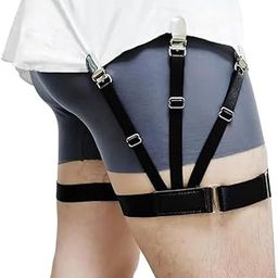 Men's Shirt Stays Adjustable Elastic Shirt Garters with Locking Non-Slip Clips-image-47