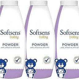 Softsens Baby Powder|Enriched with Patchouli & Olive|Soothes & Moisturises Baby’s Skin|Mild,Dermatologically Tested,Hypoallergenic & Paraben-Free|200g (Pack of 3)-0