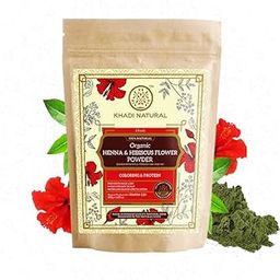 Khadi Natural Henna & Hibiscus Flower Organic Powder|Prevents hair loss| Promotes hair growth| Heals & Hydrates Scalp| Suitable for all hair types| 100gm-7