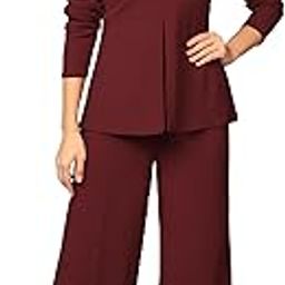 SATPURUSH Women's Square Neck Front Slit Full Sleeve Casual Top & Trouser for Office/Meeting & Party Co-Ords Set-image-71
