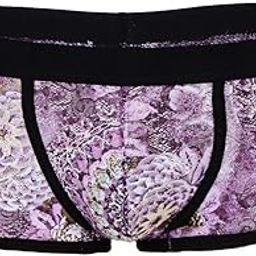 Men's Floral Print Sheer Lace Boxers Underwear Underpants L Purple | Mens Clothing |Underwear-picture-21