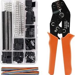 HASTHIP® Wire Crimping Tool Wire Cutter Ratchet Wire Crimper Set with 1550PCS Dupont Connectors Male/Female Pin 0.25-1.5mm² for 2.54/3.96mm KF2510 Connector 23-16AWG-3