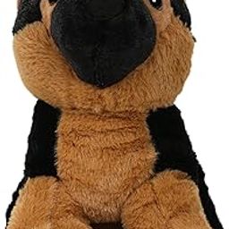 STRIDERS 12 Inch Premium and Super Soft Black and Brown Sitting Dog Plush Toy, Realistic, Ideal GIF-0