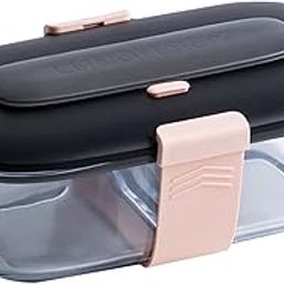 FABLOFT® Glass Food Storage Container with Airtight Lids for Workplaces Black-picture-22