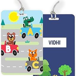 Stickloop 1 Pcs Personalized Bag Tag with Kid's Name, Silicon Strap Tags for School Bags and Travel Suitcase Backpacks, Best Birthday Return Gift, Bag Tags for Kids School (Travelling)-picture-11