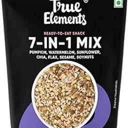 True Elements Seeds Mix - 7 in 1 Super Seeds & Nut Mix 500g - (Roasted Pumpkin Seeds, Watermelon Seeds, Sunflower Seeds, Flax Seeds | Sesame Seeds | Chia Seeds and Soynuts) - Diet Snacks | Seeds for Eating-9