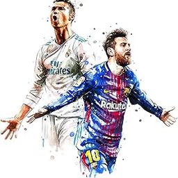 DivineDesigns™ Vinyl Ronaldo and Messi Printed Reusable Self-Adhesive Wall Sticker Ideal for Kids Room, Living Room, Bedroom, Office, Nursery Wall Decoration (Multicolour, 24 X 24 Inches, Pack 1)-image-14
