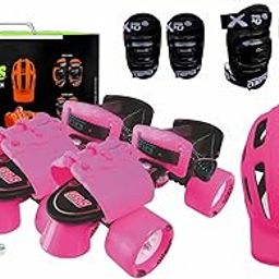 jaspo Unisex Cruiser Senior Players Quad Adjustable Outdoor Wheel Roller Skates Combo (Suitable For 6 To 14 Years) (Pink)-picture-2