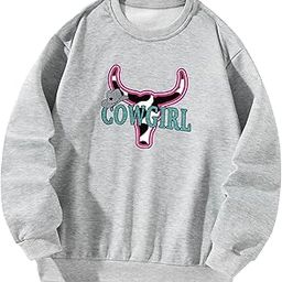 Womens Crewneck Sweatshirt Activewear Fashion Clothes Comfortable Streetwear L Gray | Clothing Shoes & Accessories | Womens Clothing | Sweats & Hoodies-image-48