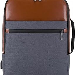 Stylish Laptop Backpack for Men & Women – Premium Leather & Fabric Design, Water-Resistant, Anti-Theft, Ideal for Work, Travel, Business, School & College – Fits 15.6-Inch Laptops-image-89
