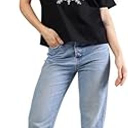 Women Black Cotton Top with Embroidery and Lace Detailing-picture-45