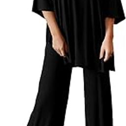 Women Casual Summer co ords Set Track Suit Oversized Top Baggy Pant,Top and Pajama Set-image-11