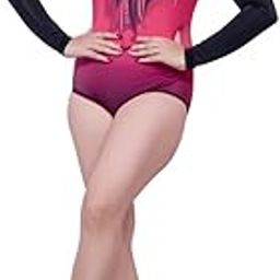 स्वदेस SPORTS Girls and Women Full Sleeve Delightful Pink Leotard for Yoga, Gymnastics, and Mallakhamb, Fabric Polyester & Lycra(fully elasticated), (fully streachable, washable) for Girls and Women-28