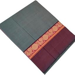 Women's Chettinad Cotton Saree - Pure Kanchi Cotton 80's Count Plain and Fancy Border Saree's Without Blouse-image-22