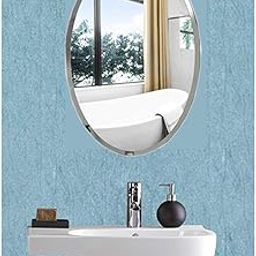 EyeonBay Frameless Plain Oval Shape Wall Mount Mirror (White, 14 X 10 Inch)-17