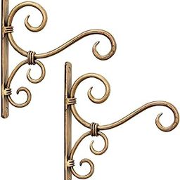 MNH ART S -2 piece antiqe golden Metal Plant Hanger Iron Plant Wall Hanging Hook for Planters, Hanging Baskets Lights Indoor Outdoor Balcony-image-24