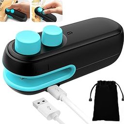 Mini Bag Sealer, Handheld Bag Heat Vacuum Sealer, 2 in 1 Rechargeable Sealer and Cutter with Pouch, Portable Resealer Machine for Plastic Bags Food Storage Chip Cookies Snacks Fresh-image-99