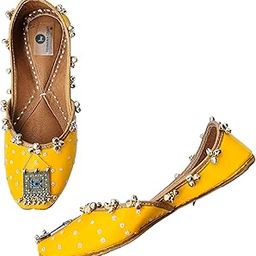 Mastani Ghungroo Punjabi Jutti for Women | Bridal Soft Leather ethnic Juttis | Bite and Pinch Free Jutis | Casual Flat Stylish Mojari for Ladies | Ethnic stylish Flats for Girl | Yellow mojdi-image-62