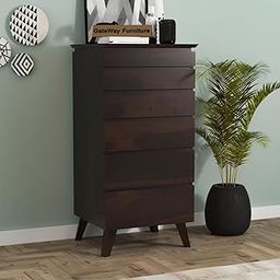 GateWay Furniture Sheesham Wood Wooden Dresser Chest of Drawers - 6 Drawer Storage for Elegant Living & Dressing Room Storage (Walnut Finish)-image-72