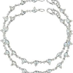 92.5-925 Sterling Silver Handmade Cup Setting Cubic Zirconia AD Marquise Shape Stone Payal (Anklets) | Gift for Women and Girls-image-61