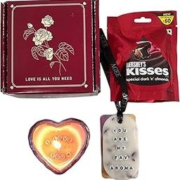 Valentine's Gift Set: Red Heart Scented Candle with I Love You Hidden Message, Scented Wax Tablet, Chocolate, and Valentine's Greeting Card | Toxin Free Soy Wax | Gift for Him | Gift for Her-image-42