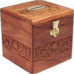 QIUWUES Wooden Piggy Bank - Money Bank - Coin Box - Money Box - Gift Ideas for Kids-image-93