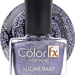 Color Fx New York Sugar Baby Nail Polish Metallic Shimmery Matte Gel Like Finish, 21 Toxin Free, Long Lasting, Non-yellowing, Blue Purple Nail Polish Women 9Ml-image-1