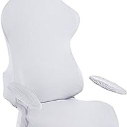 UJEAVETTE® Gaming Chair Cover Soft For Rotating Chair Reclining Racing Gaming Chair White-image-50