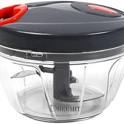DHRUMIT Chopper for Kitchen Use – Plastic| Vegetable Hand-Pull Food Chopper with 3 Stainless Steel Blades | Compact, Durable & BPA-Free | Manual Kitchen Tool for Chopping(450 ml)-25