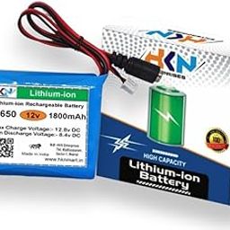 HKN Enterprises 12V 1800 mAh Lithium ion Rechargeable Battery Pack for GPS i Pod P sp/DVD/mp4 CCTV Camera DVR Backup Project Work Industrial Equipment 1800mah Pack-image-81