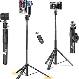 Kratos Magnetic Selfie Stick Tripod Stand Reinforced 53"/ 135 CM Long tripod stand, 360° Rotation, Bluetooth Remote for Selfie, Vlogging, Travel & Compatible with iPhone, Smartphones, Gopro, Ringlight-28