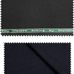 Raymond Men's Poly Viscose Unstitched Trouser Fabric (1.2 Meters, All weather Fabric ) (2 Trouser (Black + Blue))-image-47