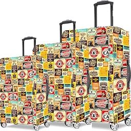 Printed Travel Luggage Cover for Suitcase - Stretchable & Waterproof Trolley Bag Protector Sleeve (New 11 Coffe-opy Combo of 3 Size)-image-55
