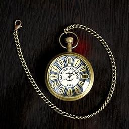 Antiques NIRMALA Antique Victoria Brass Pocket Watch with Chain Vintage Marine Anchor Elegant Home Office Gift-image-10