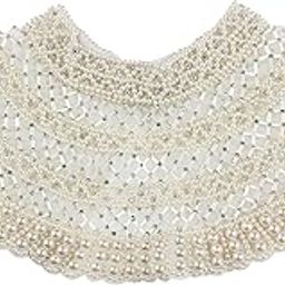 Poncho, cream shining beads net poncho (Cream)-picture-16
