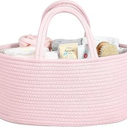 Winnies Rope Diaper Caddy Organizer│Large Portable Nursery Storage Bin and Car Travel Organizer│Tote Bag with Dividers for Diapers & Wipes-image-99