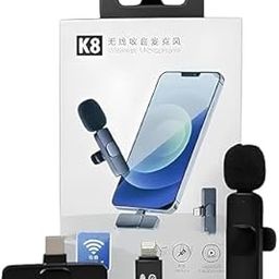 Digital Wave K8 Wireless Microphone, Digital Mini Portable Recording Clip Mic with Receiver for All Type-C Lightning Mobile Phones Camera Laptop for Vlogging YouTube Online Class, Zoom Call-image-12
