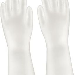 UJEAVETTE PVC Household Gloves Long Sleeve Non Slip for Bathroom Toilet Cleaning L-image-83