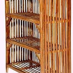 Wooden Bamboo 4-Tier Books & Newspapers|Gardening Planter|Shoes & Slippers Shelves Rack Closet Organizer Cabinet Utility Storage-image-12