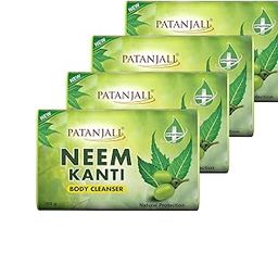Patanjali Neem Kanti Herbal Body Cleanser Soap for Men and Women (150g, Pack of 4), Moisturizing & Deep Cleansing, Natural Neem Soap for Dry Skin-63