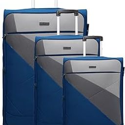 Vista Navy Blue Polyester Luggage Bag for Travel Set of 3 (Large, Medium & Small) | Suitcase for Travel & Business | 4 Spinner Wheels, Anti Theft & Front Pockets | Suitcase for Men & Women-14